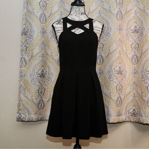 Speechless Fit and Flare Black Polyester/Spandex Dress - Size Small